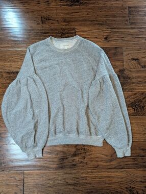 The GREAT Bishop Sleeve Sweatshirt in Grey Size 1